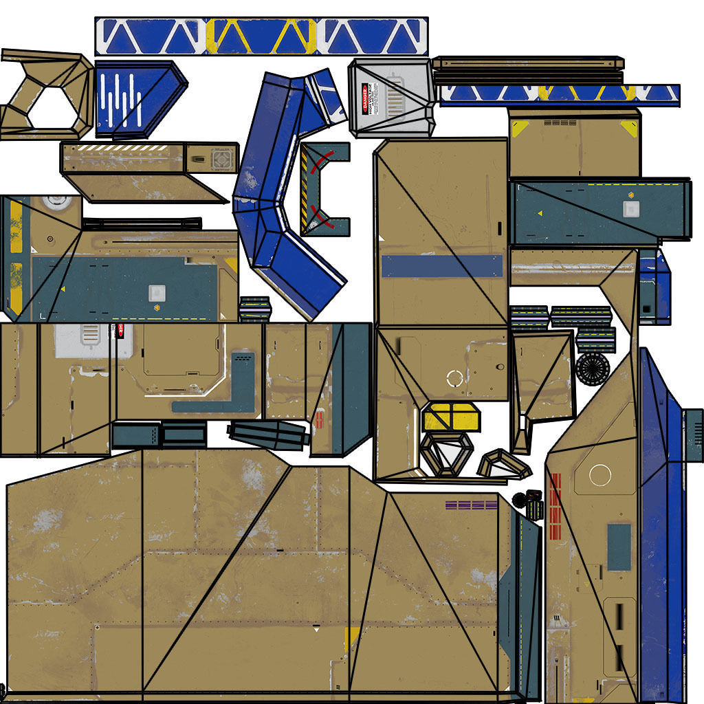 Modular Space Station Low-poly 3D model_41