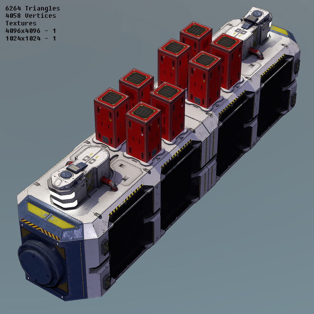 Modular Space Station Low-poly 3D model_19