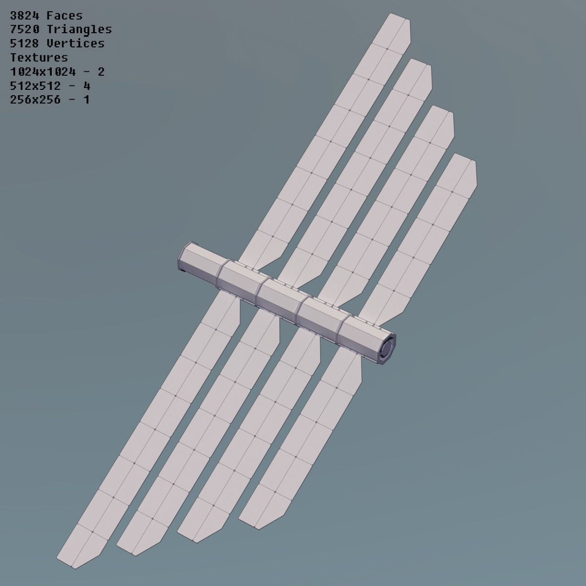 Modular Space Station Low-poly 3D model_34