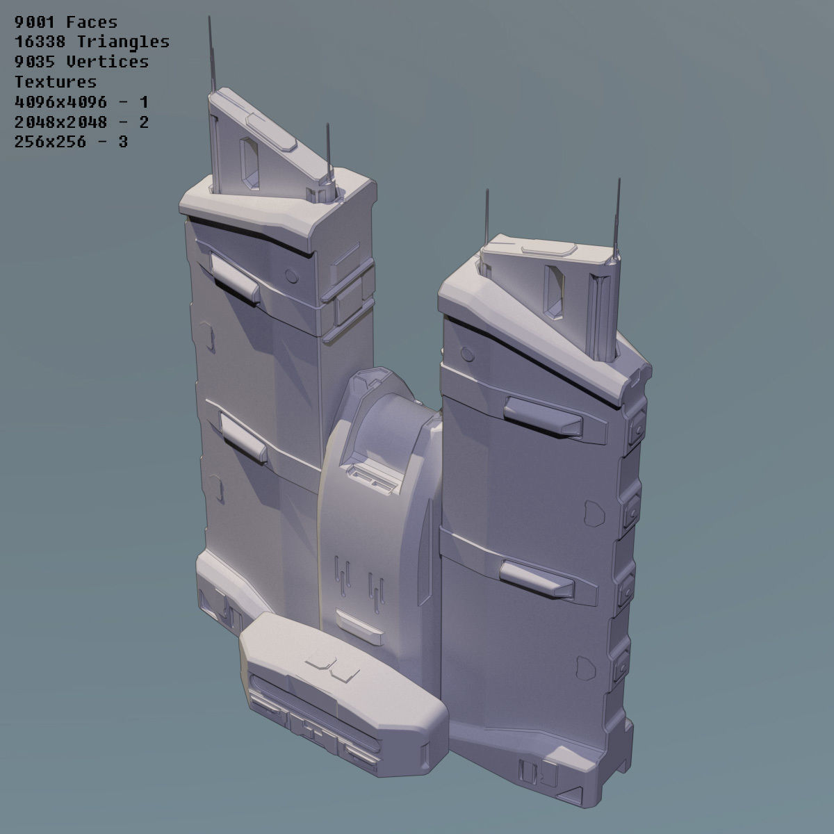 Modular Space Station Low-poly 3D model_31