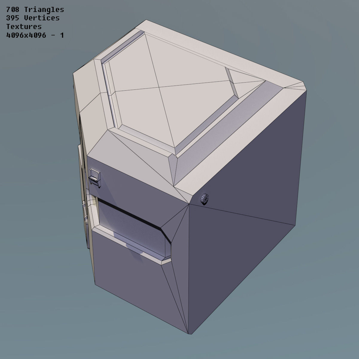 Modular Space Station Low-poly 3D model_18