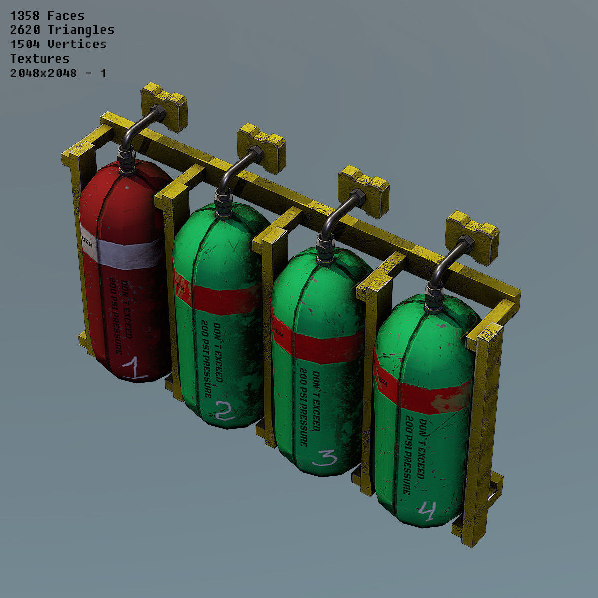 Modular Space Station Low-poly 3D model_7