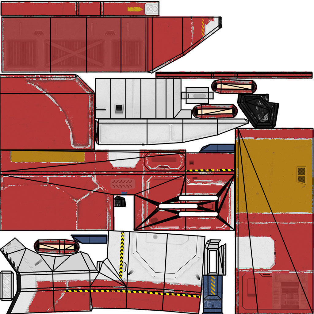 Modular Space Station Low-poly 3D model_45