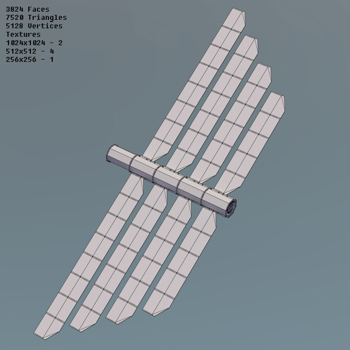Modular Space Station Low-poly 3D model_35
