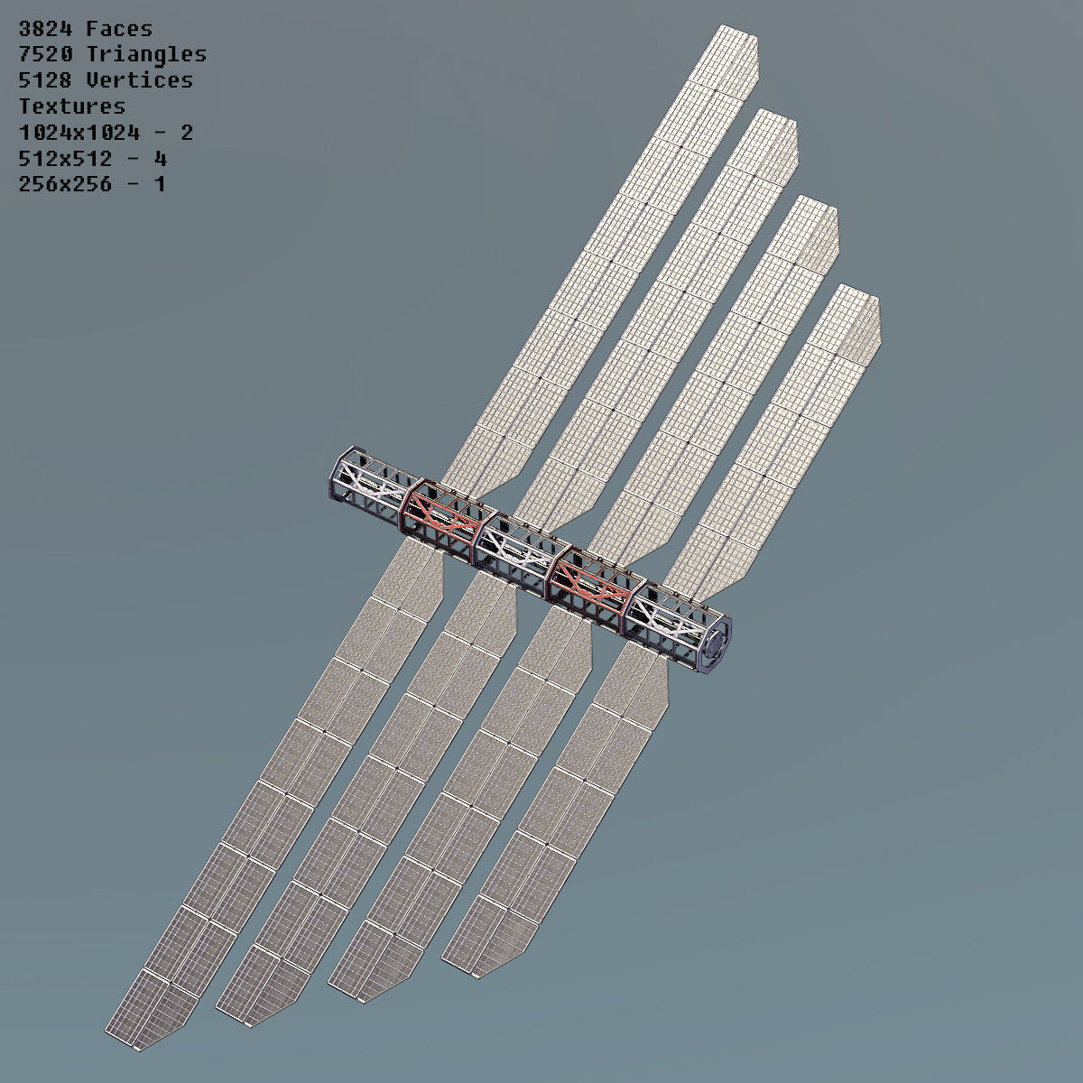 Modular Space Station Low-poly 3D model_33