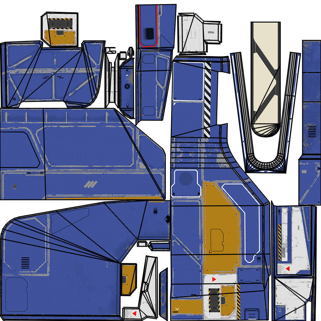 Modular Space Station Low-poly 3D model_46