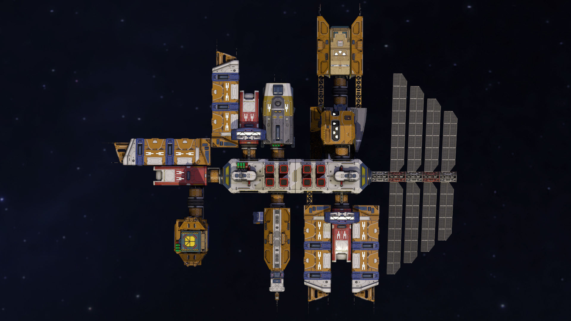 Modular Space Station Low-poly 3D model_4