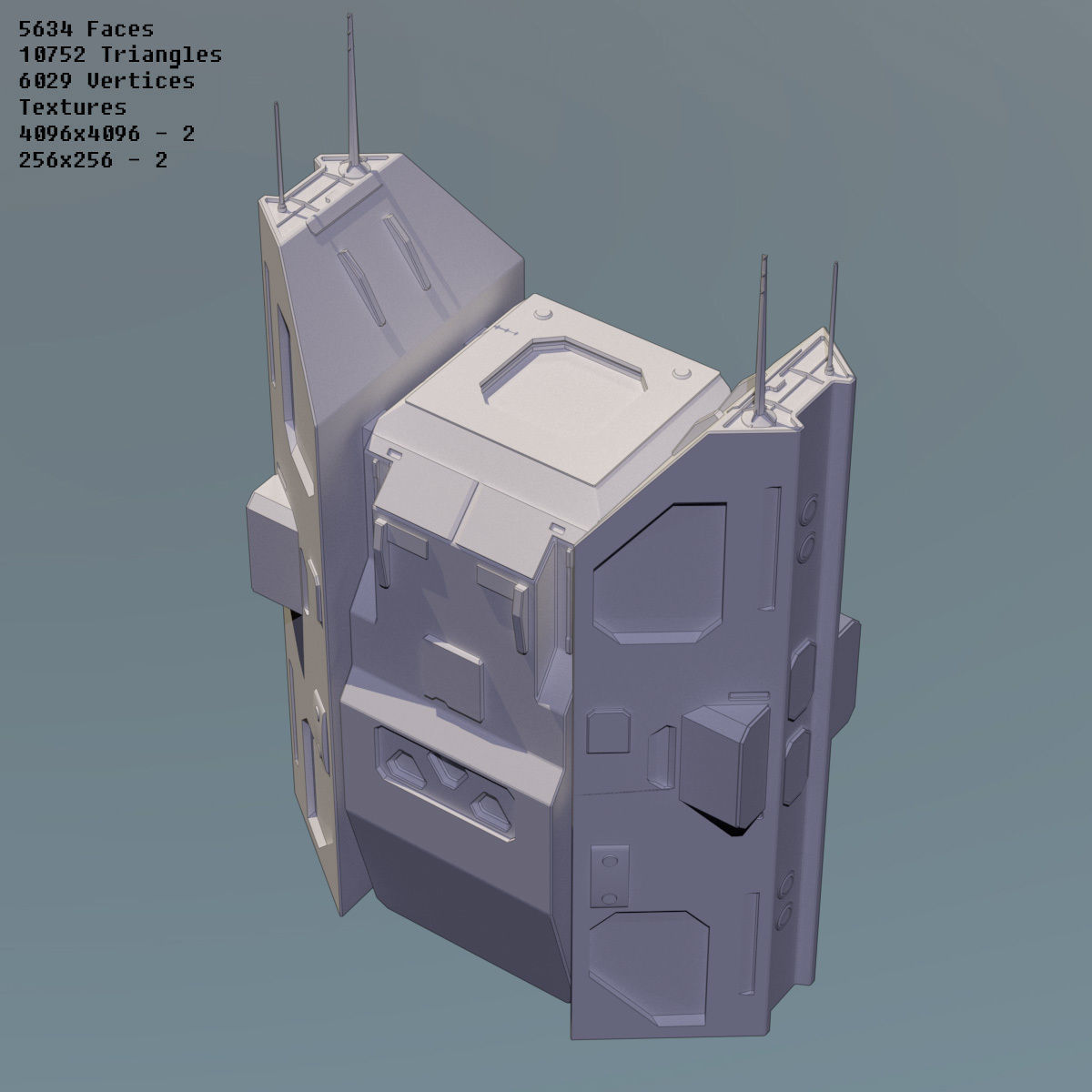 Modular Space Station Low-poly 3D model_23