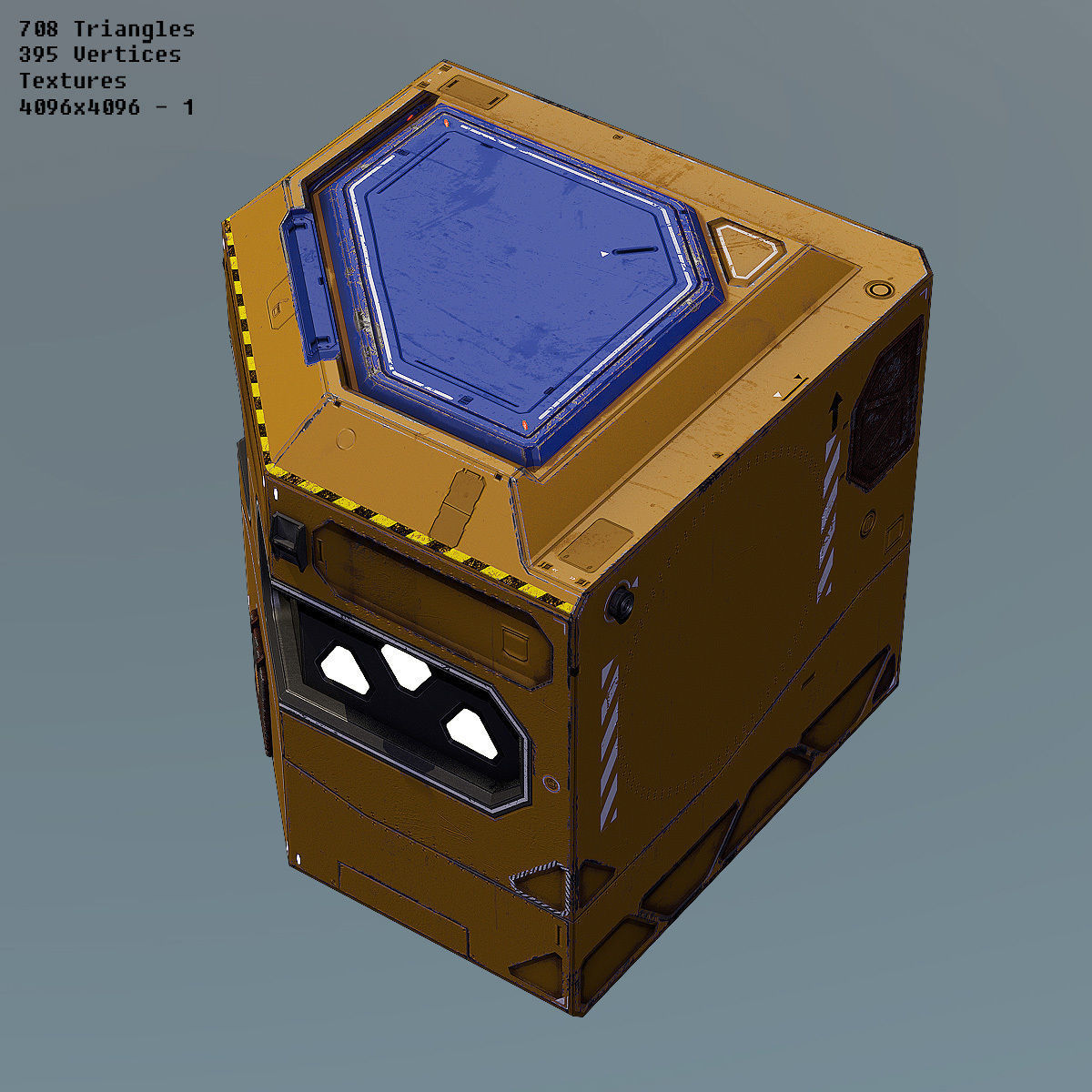 Modular Space Station Low-poly 3D model_16