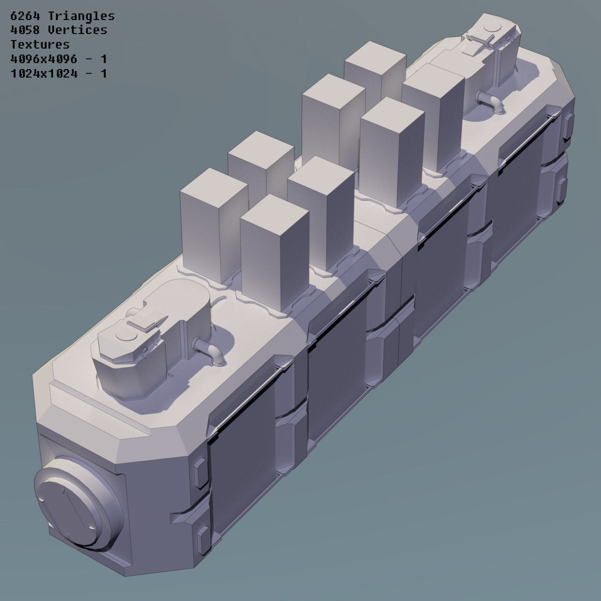 Modular Space Station Low-poly 3D model_20