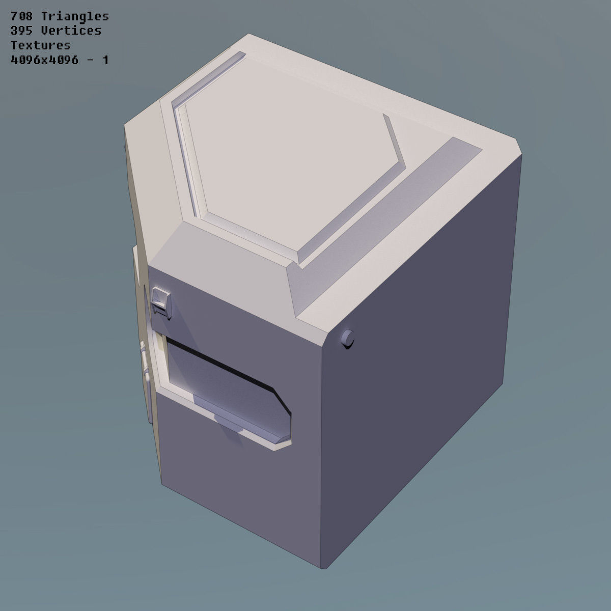 Modular Space Station Low-poly 3D model_17