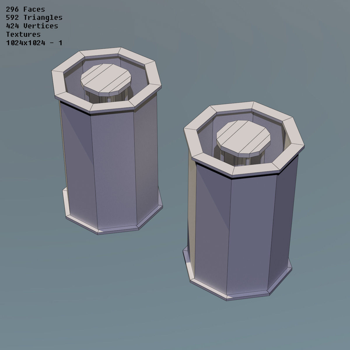 Modular Space Station Low-poly 3D model_12