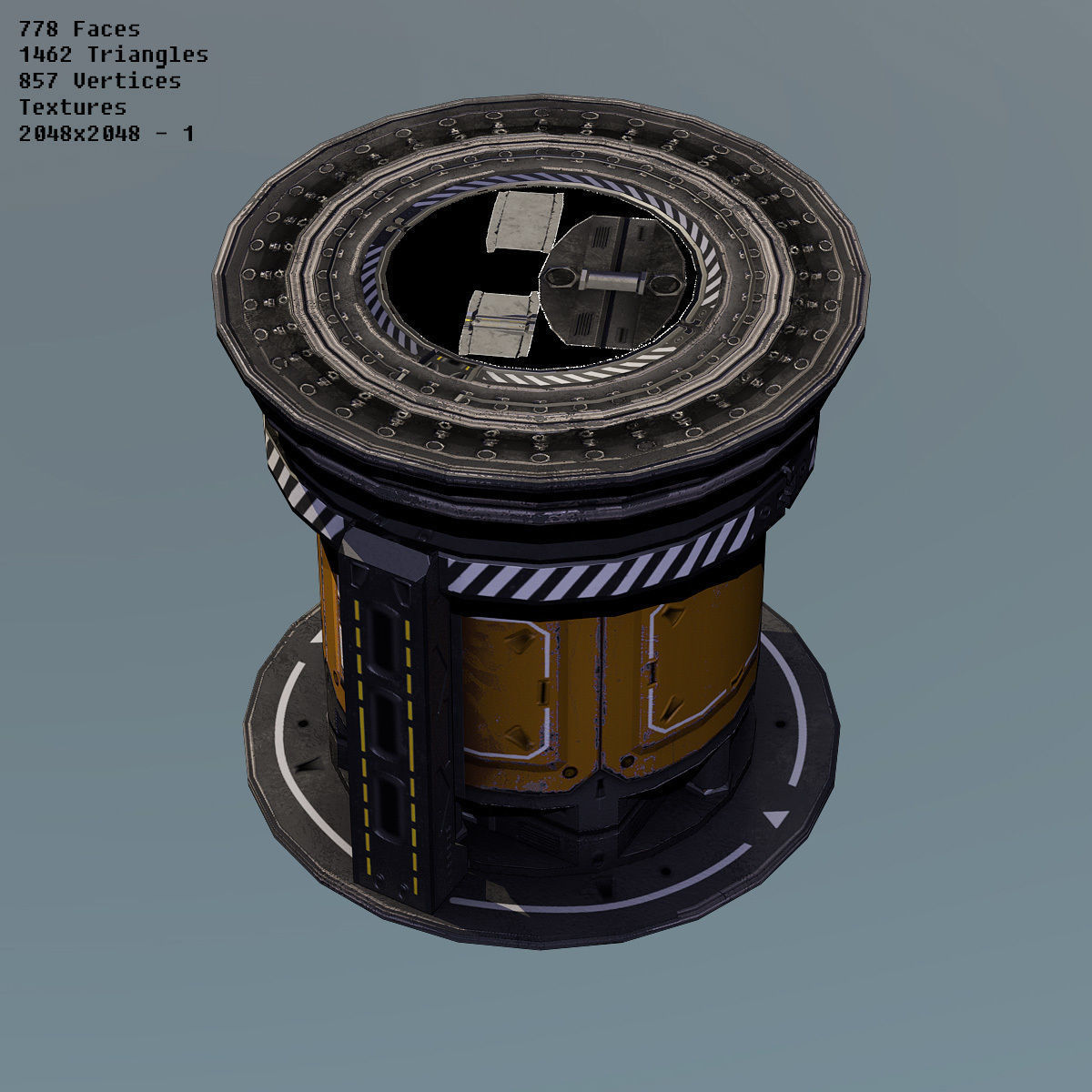 Modular Space Station Low-poly 3D model_13