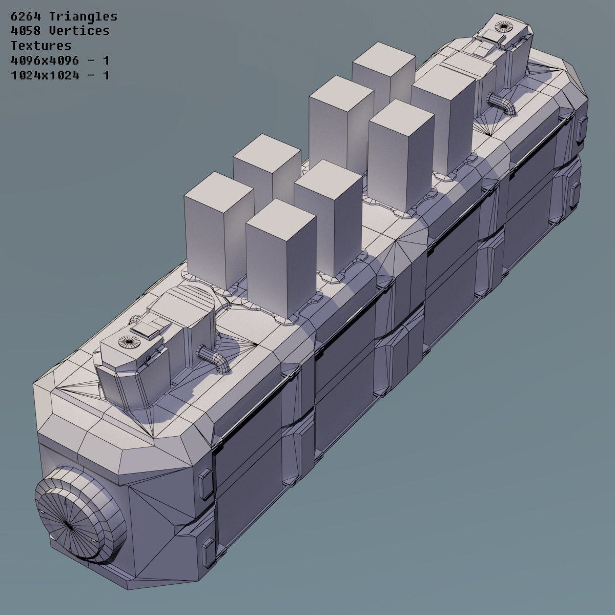 Modular Space Station Low-poly 3D model_21