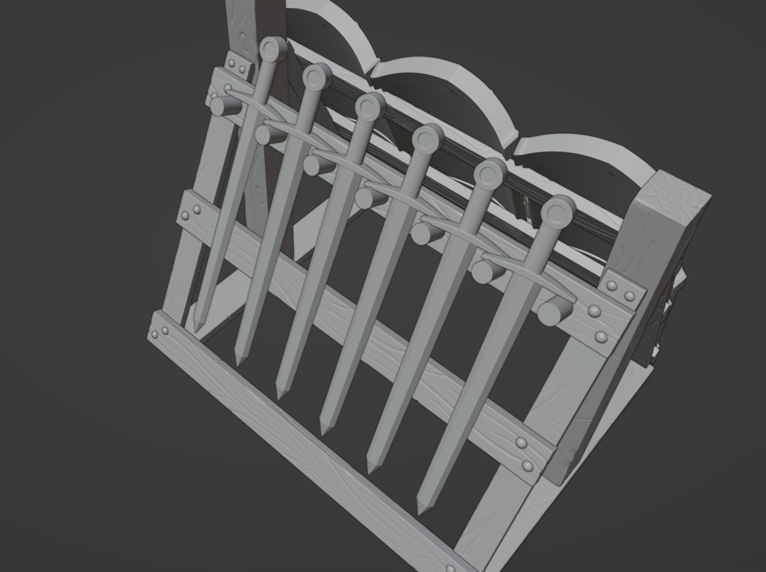 Gondor Weapon Rack 3D print model_4
