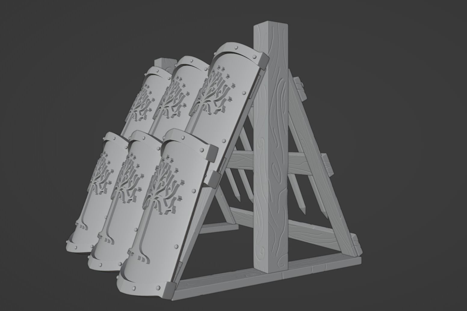 Gondor Weapon Rack 3D print model_5