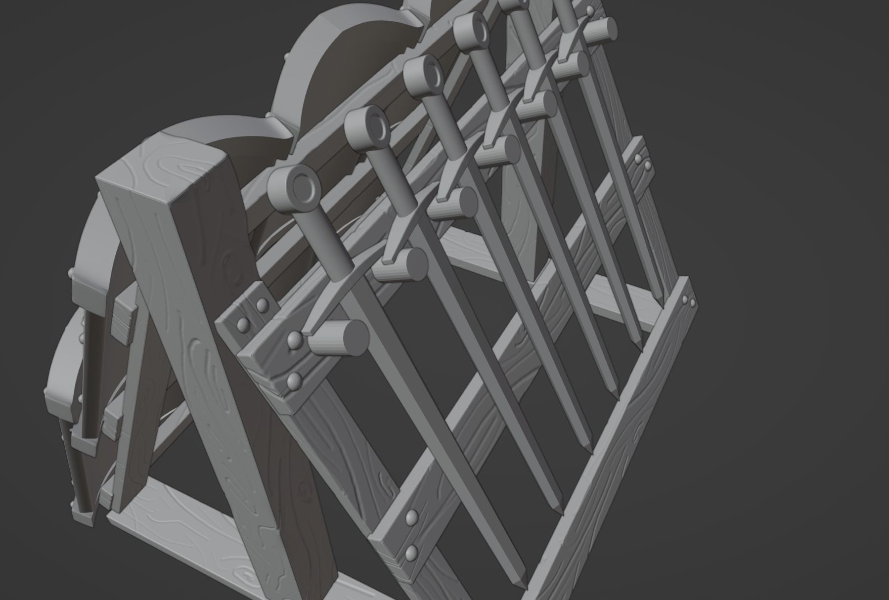 Gondor Weapon Rack 3D print model_11