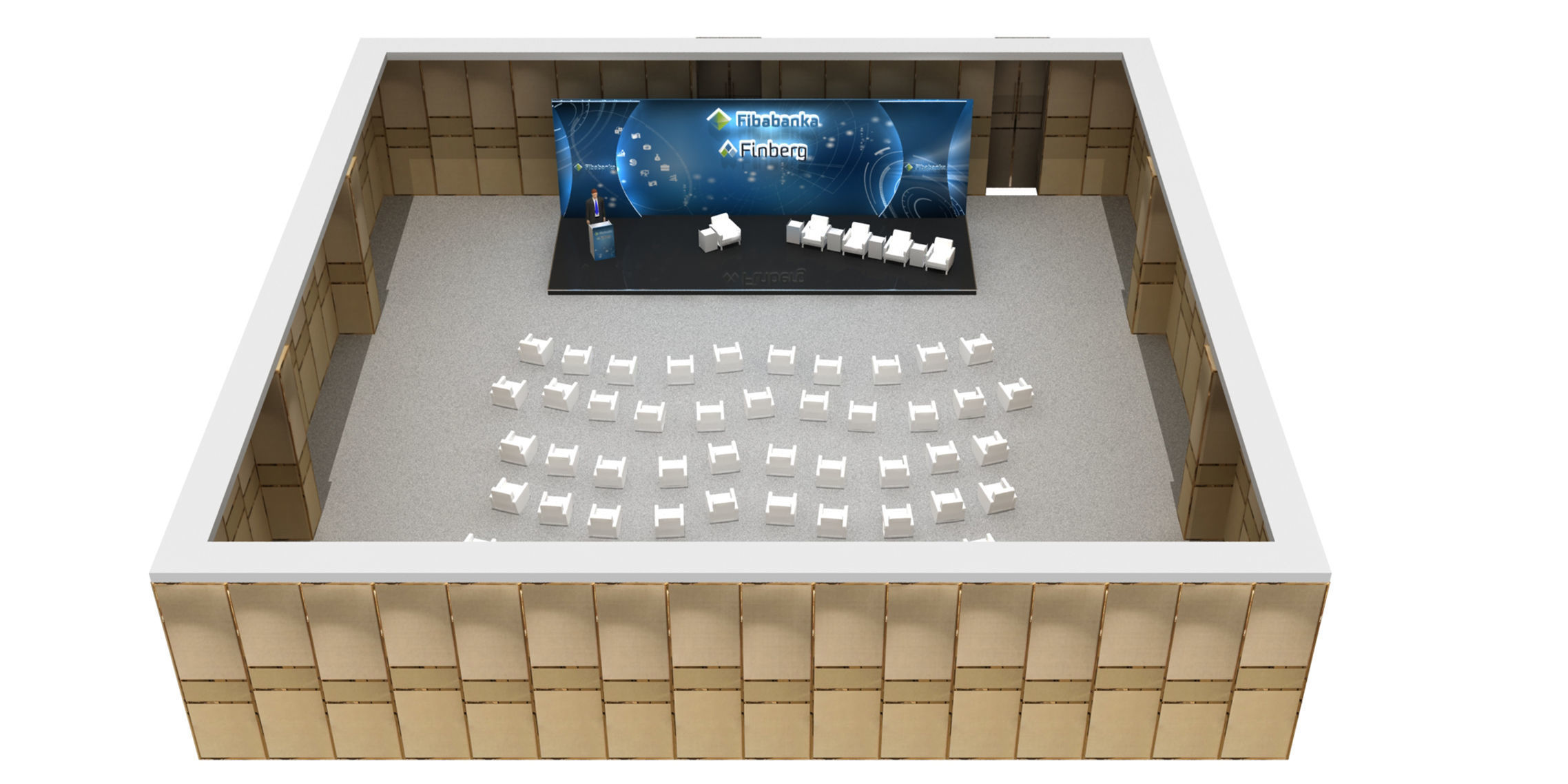 Ceremony Stage Decor 015 With Seating arrangement 3D model_1