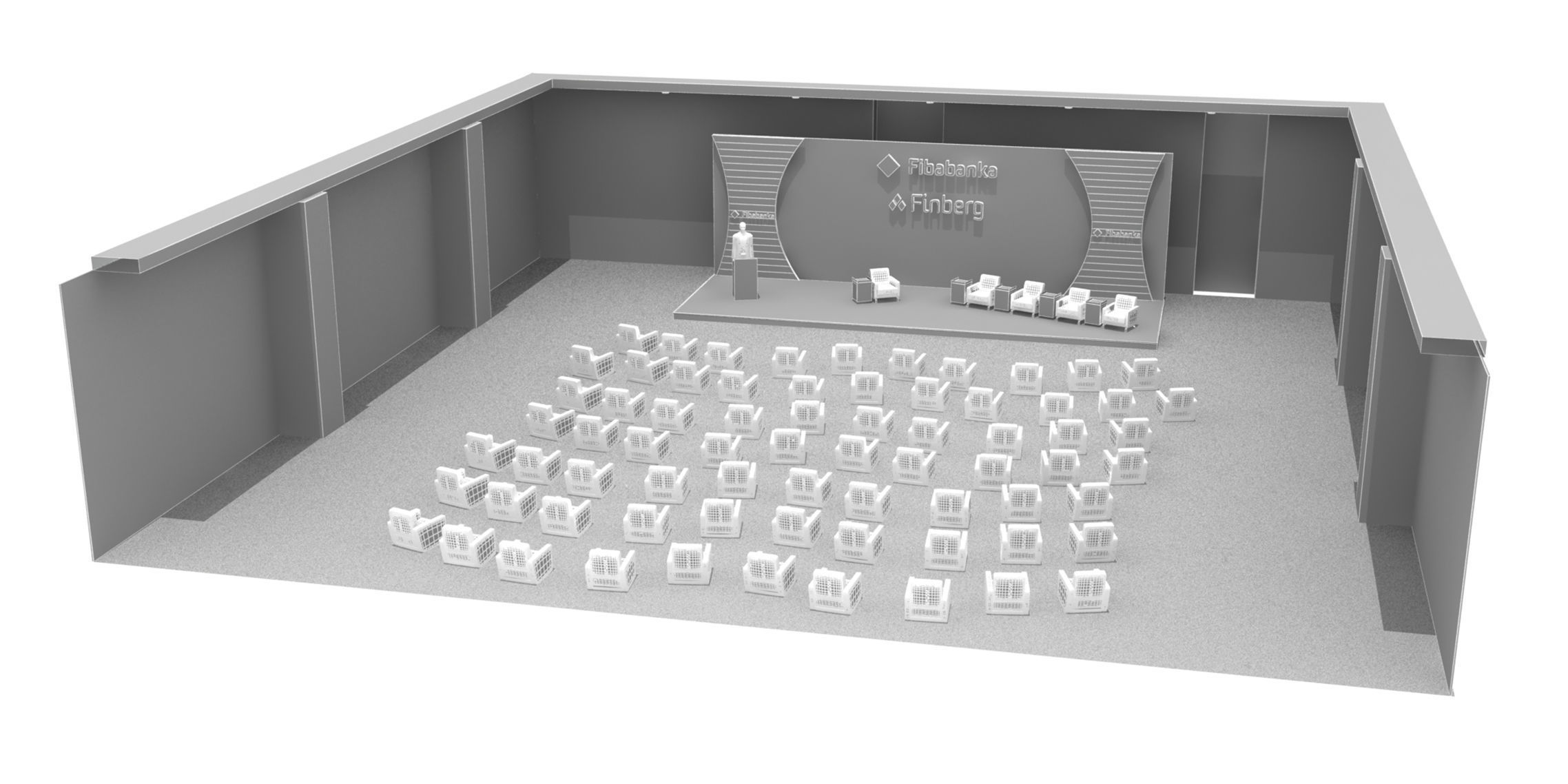 Ceremony Stage Decor 015 With Seating arrangement 3D model_5