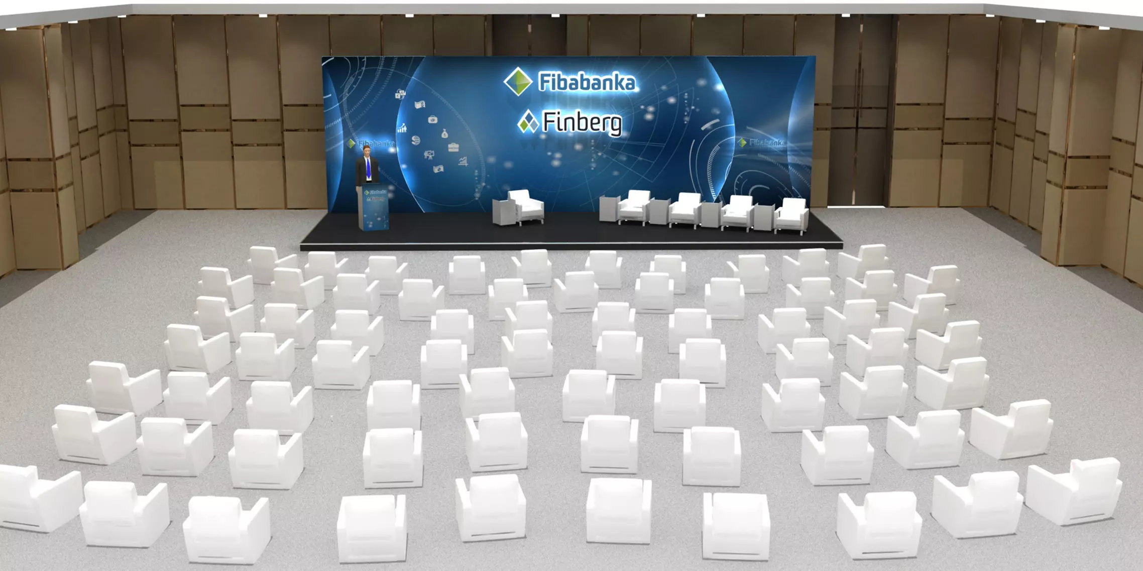 Ceremony Stage Decor 015 With Seating arrangement 3D model_0