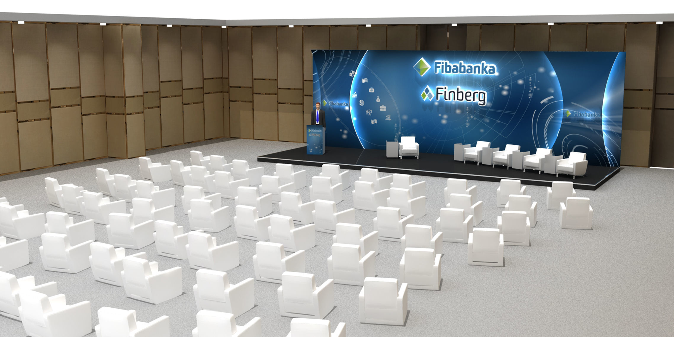 Ceremony Stage Decor 015 With Seating arrangement 3D model_4