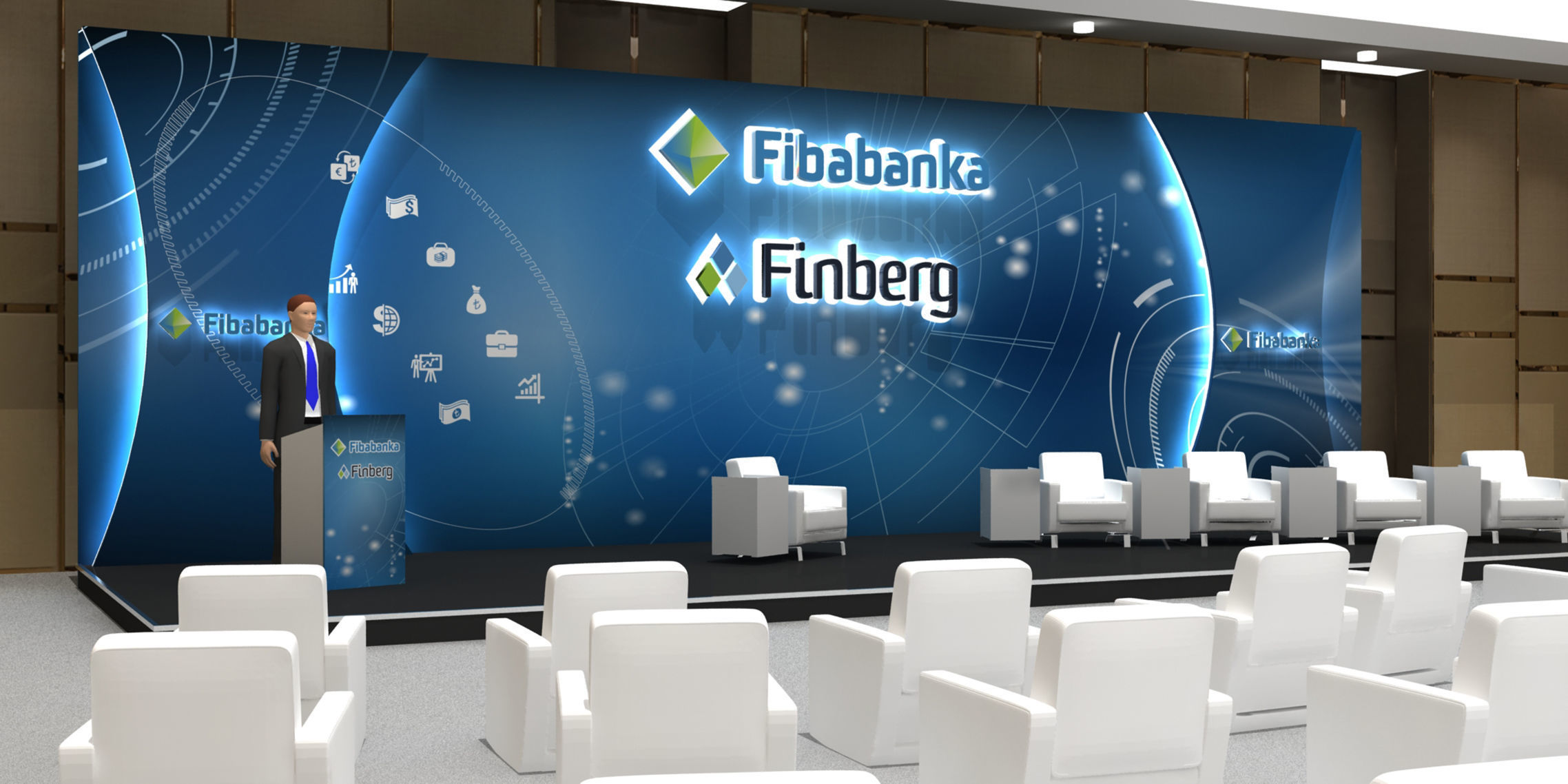 Ceremony Stage Decor 015 With Seating arrangement 3D model_3