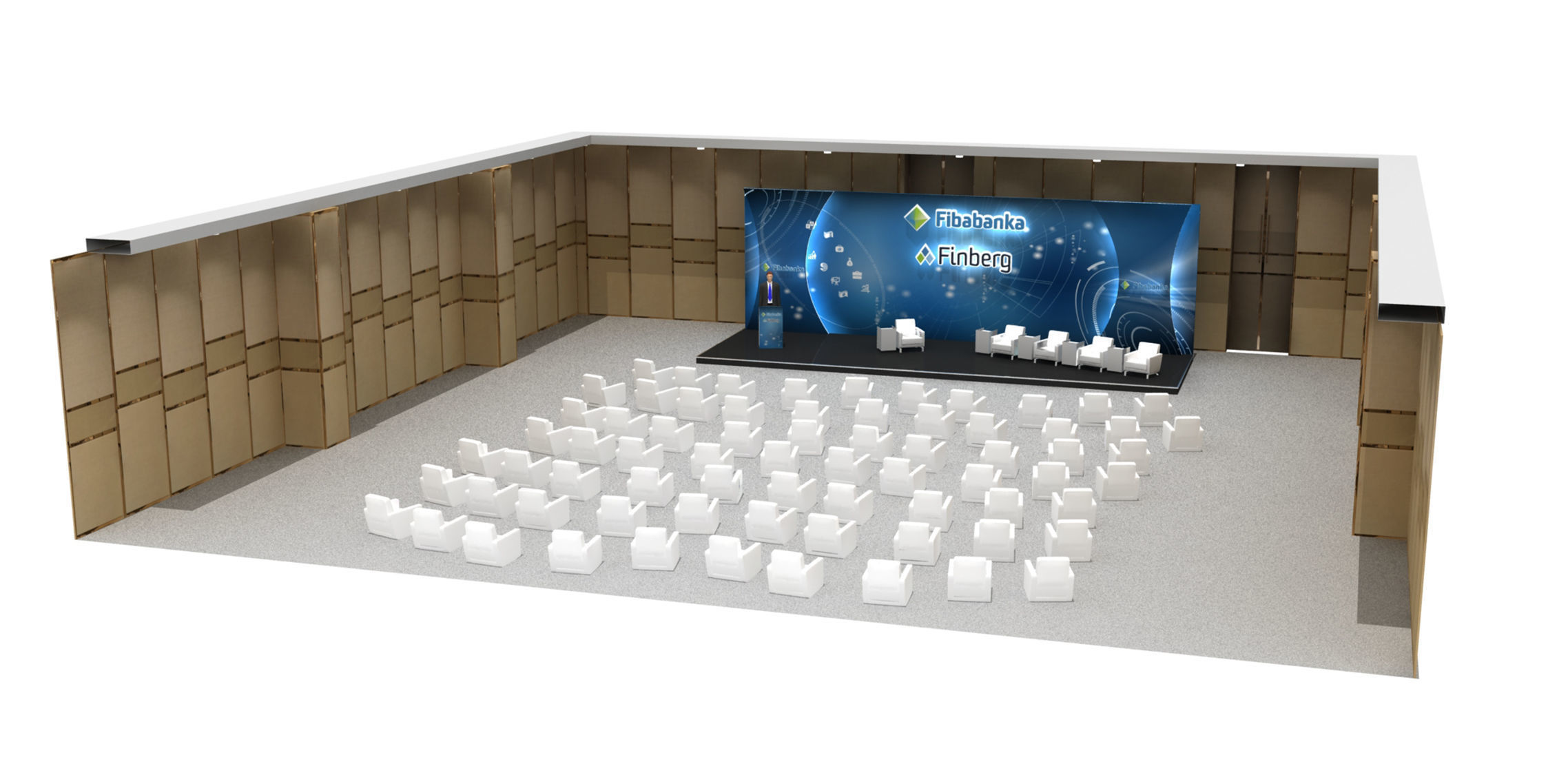 Ceremony Stage Decor 015 With Seating arrangement 3D model_2