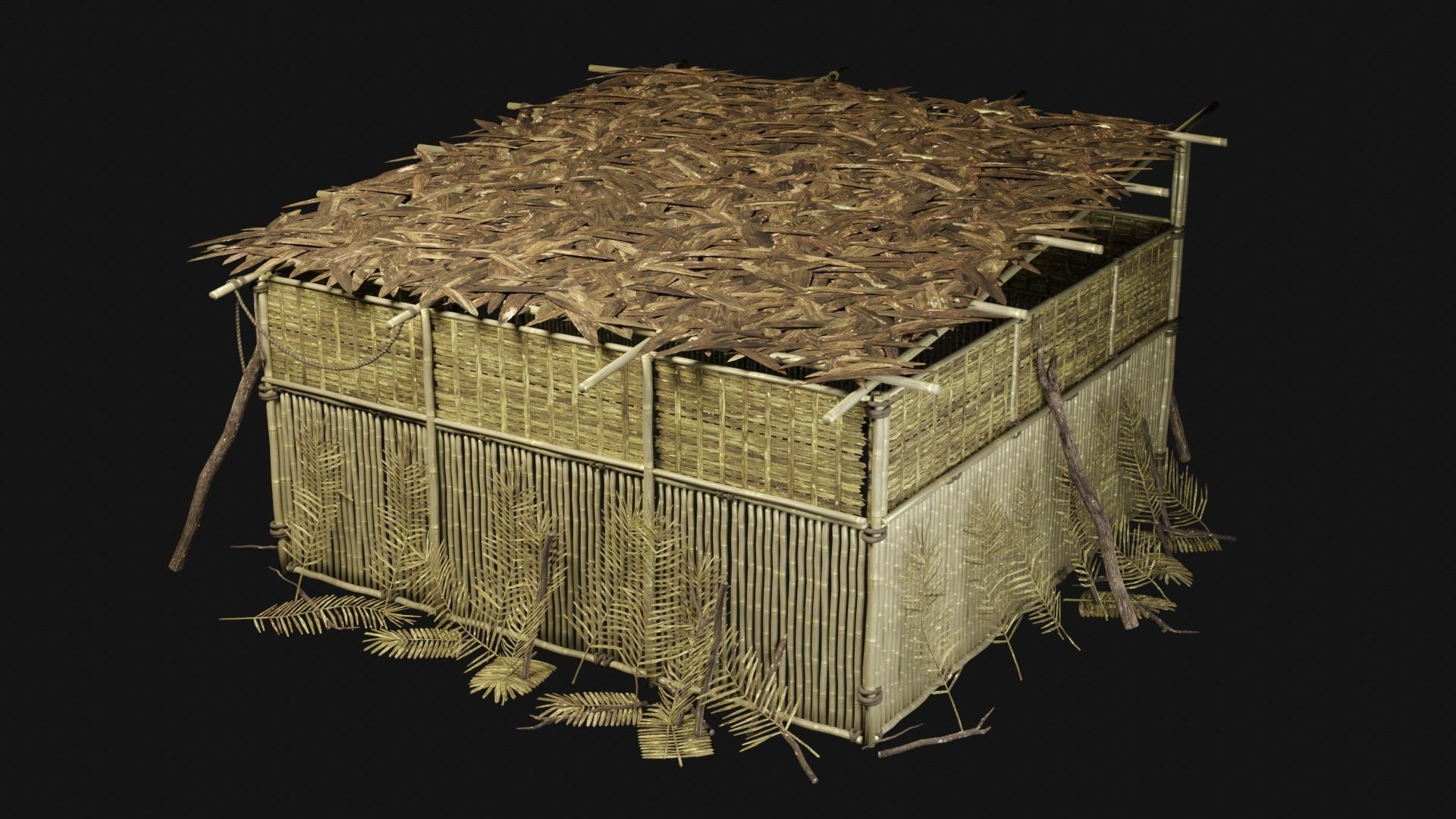 JUNGLE SWAMP GENERIC HUT SHELTER COTTAGE AAA COLLECTION Low-poly 3D model_31