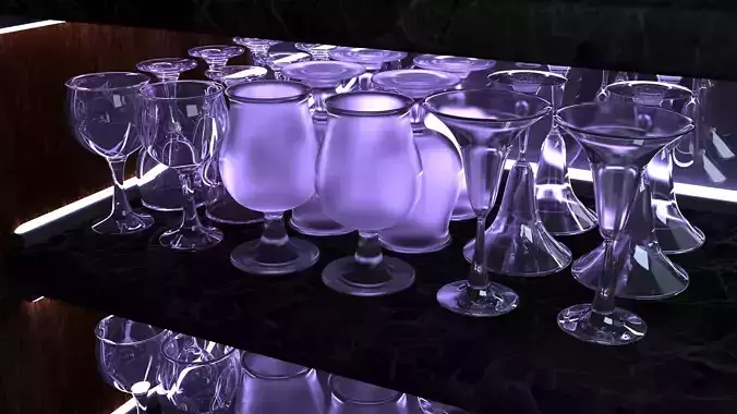 Glasses of beer 3D model