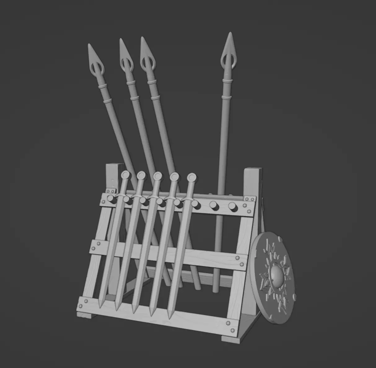 Rohan Weapon Rack 3D print model