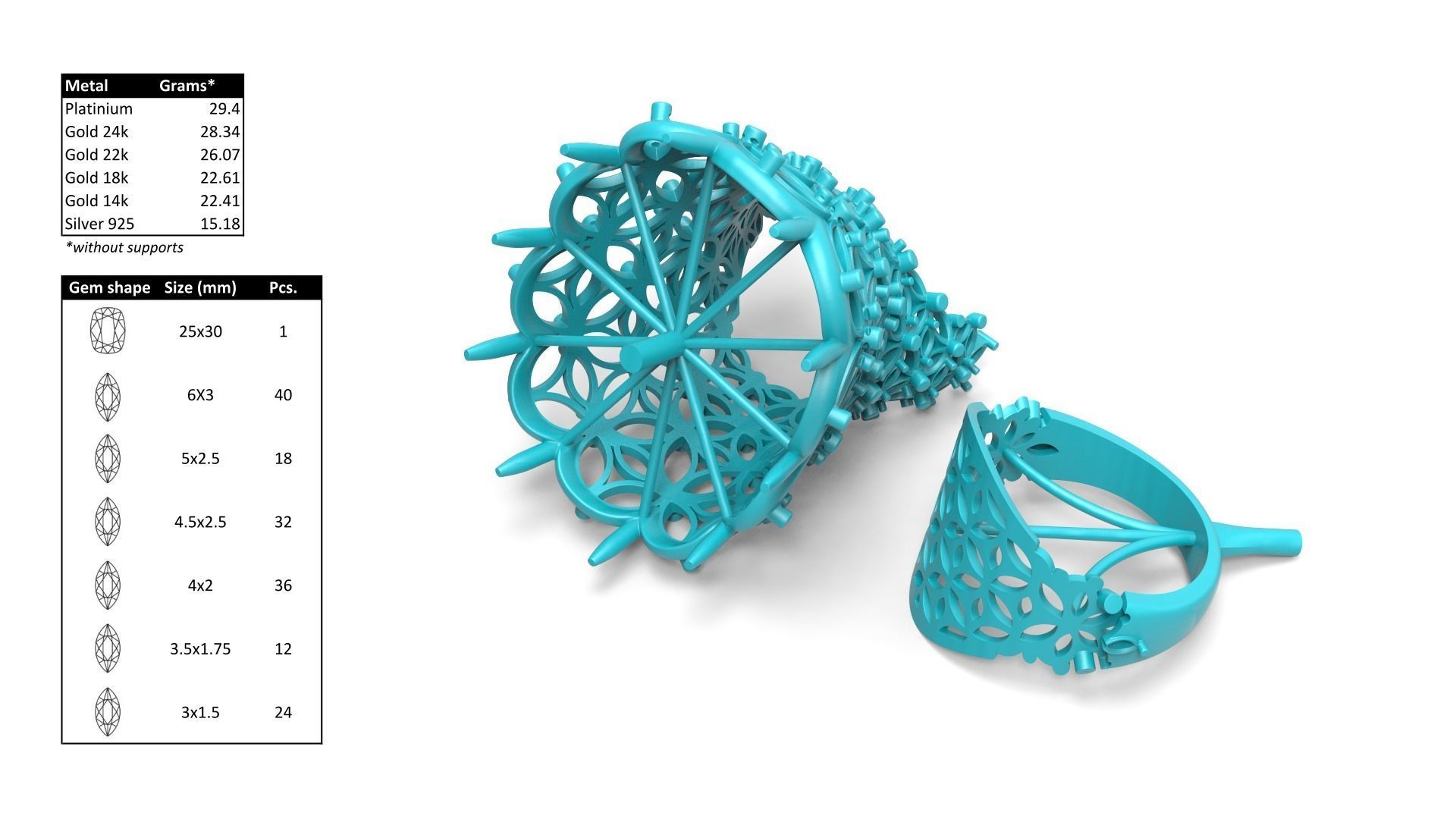 Chopard sapphire ring 3D print model_5