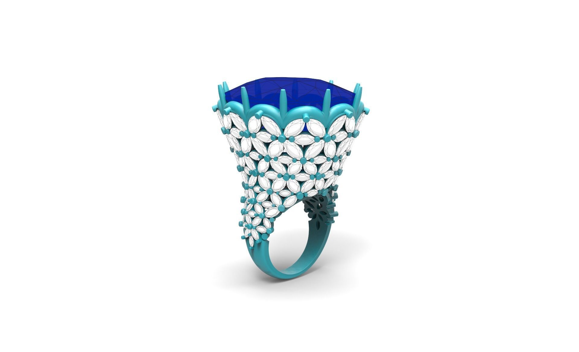 Chopard sapphire ring 3D print model_2