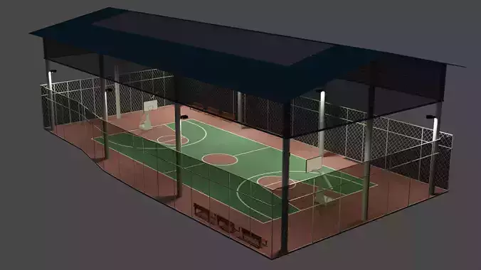 Basketball Court Low-poly 3D model