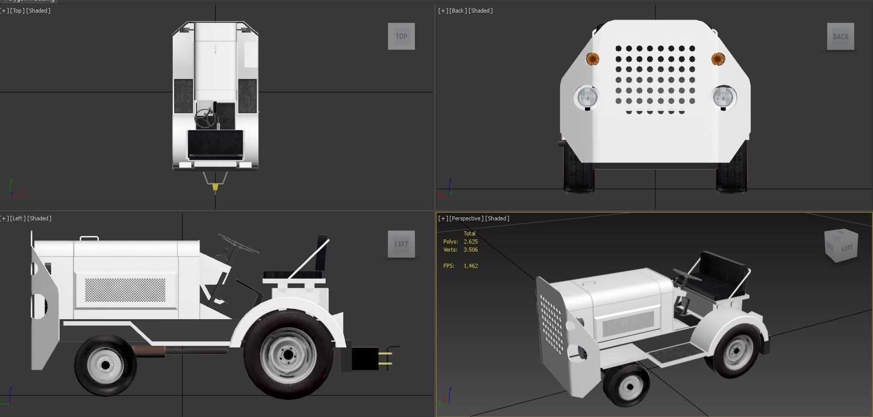 Small TUG MA50 Baggage Tractor Low Poly static Low-poly 3D model_6