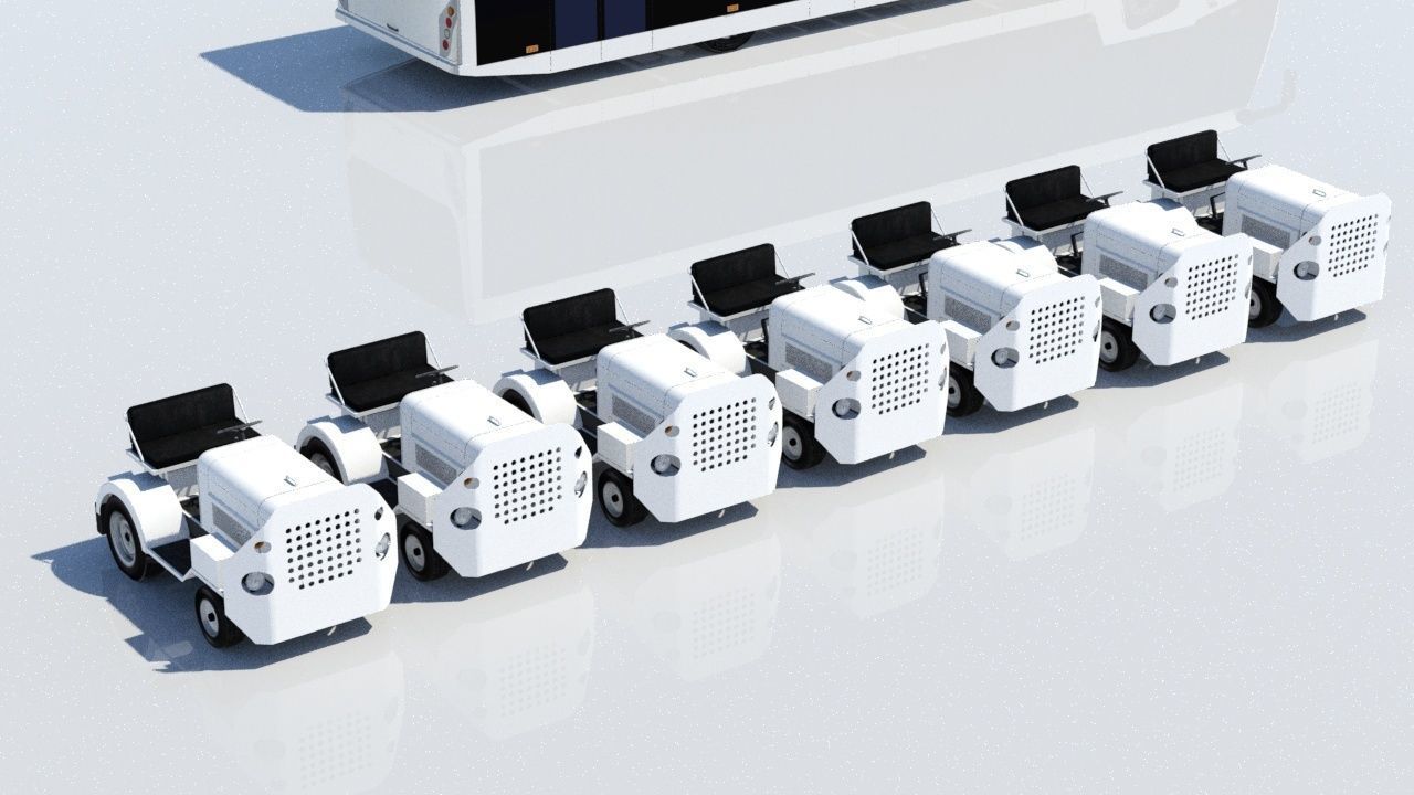 Small TUG MA50 Baggage Tractor Low Poly static Low-poly 3D model_8