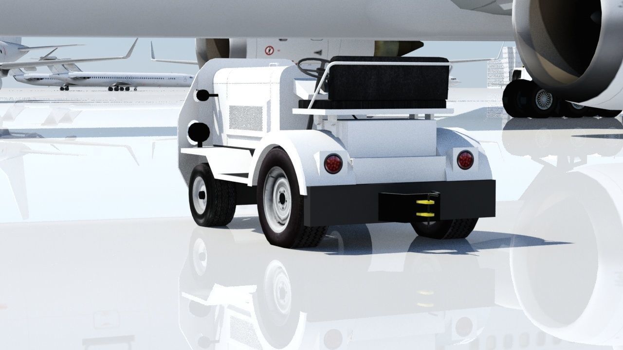 Small TUG MA50 Baggage Tractor Low Poly static Low-poly 3D model_5