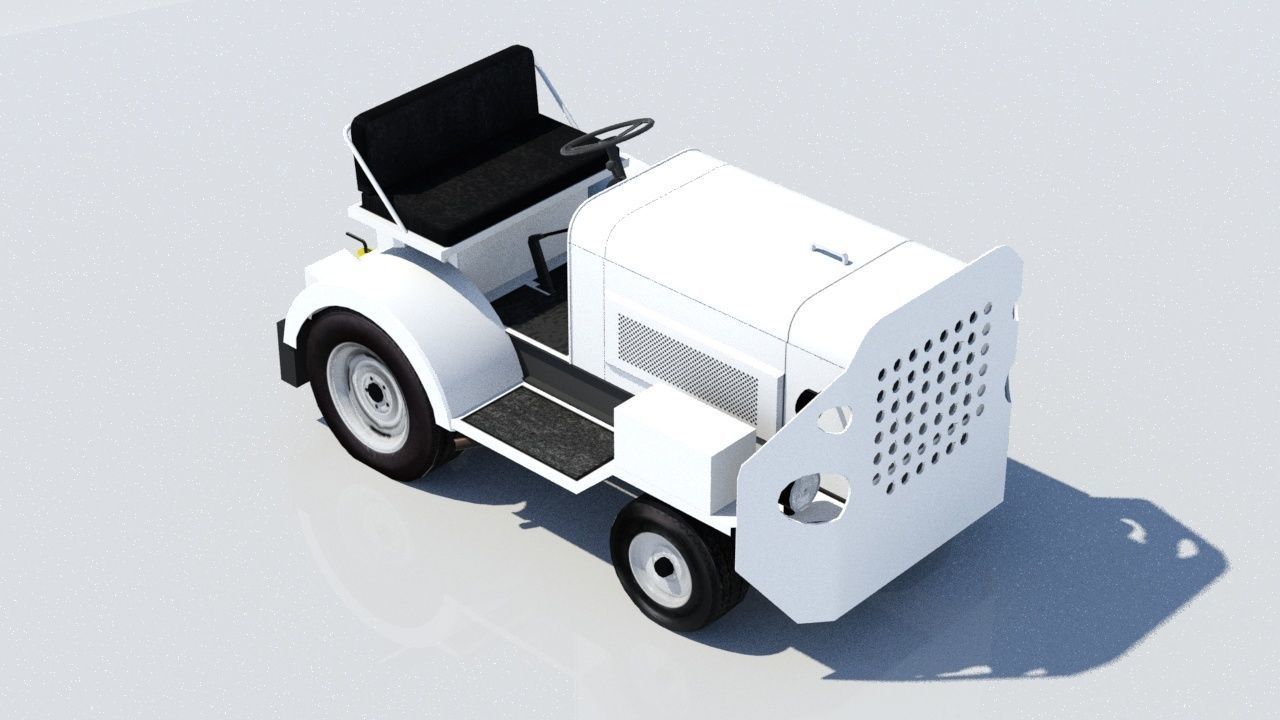 Small TUG MA50 Baggage Tractor Low Poly static Low-poly 3D model_1