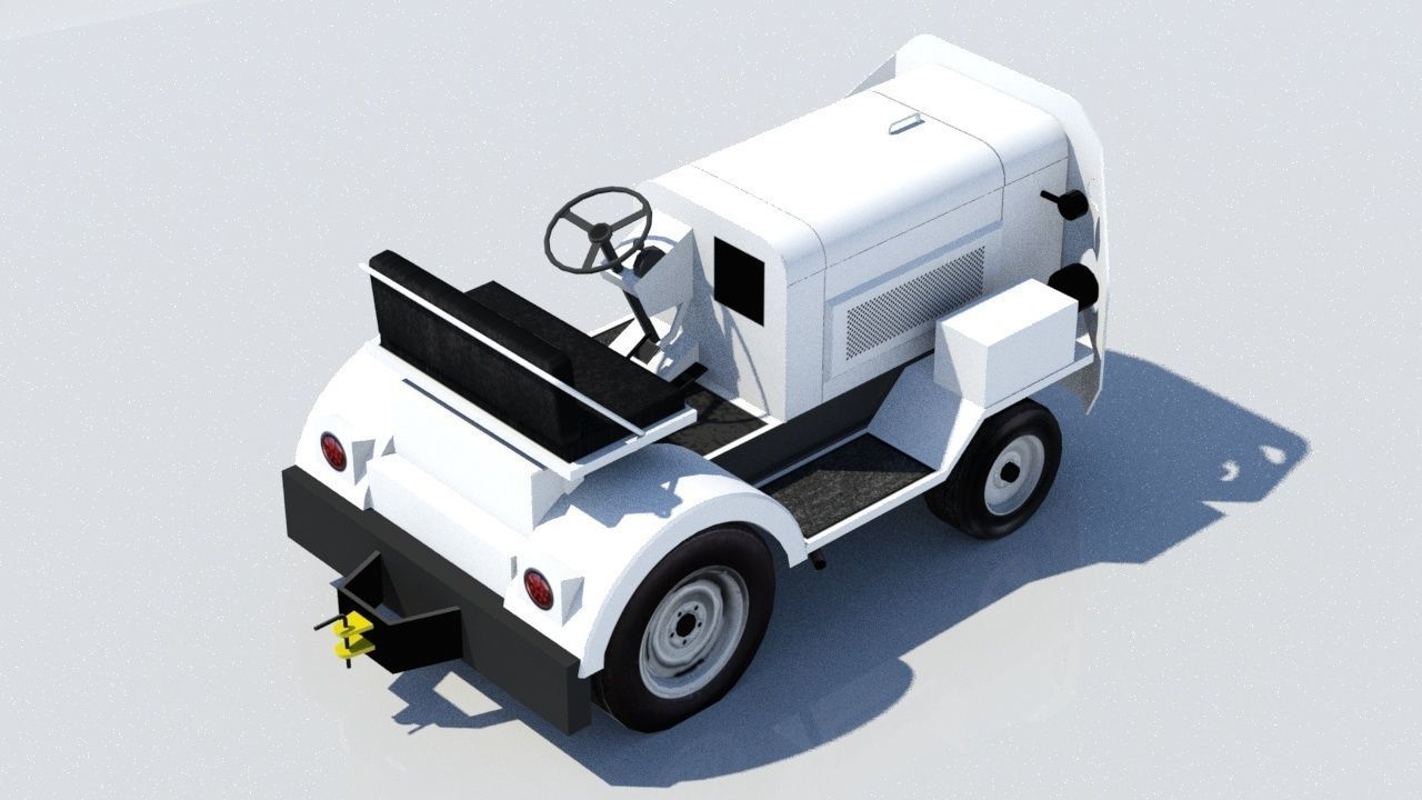 Small TUG MA50 Baggage Tractor Low Poly static Low-poly 3D model_3