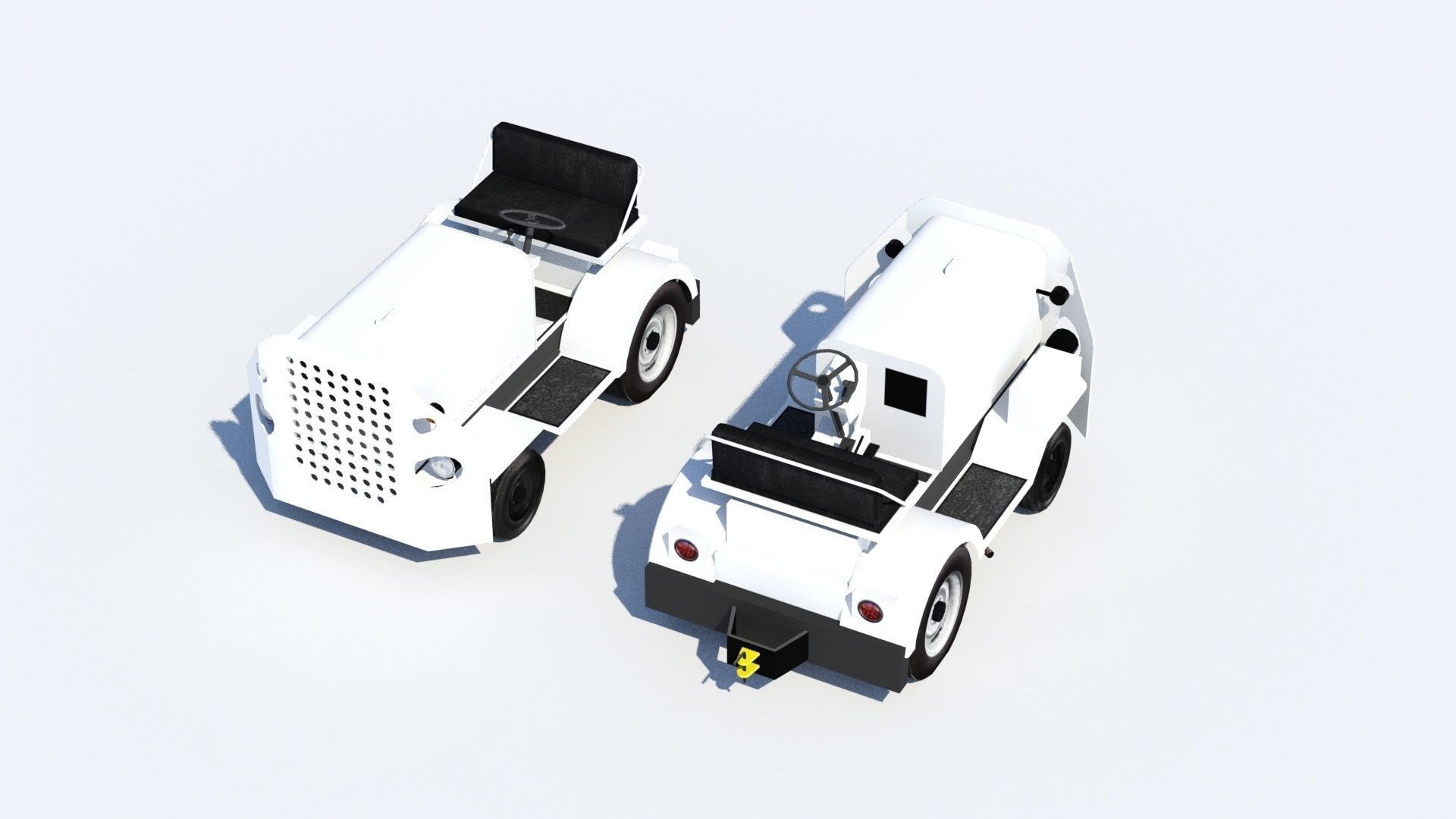 Small TUG MA50 Baggage Tractor Low Poly static Low-poly 3D model_11