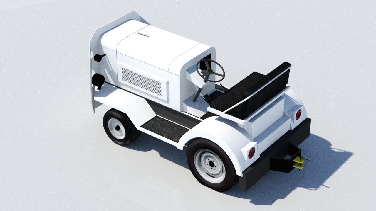 Small TUG MA50 Baggage Tractor Low Poly static Low-poly 3D model_2