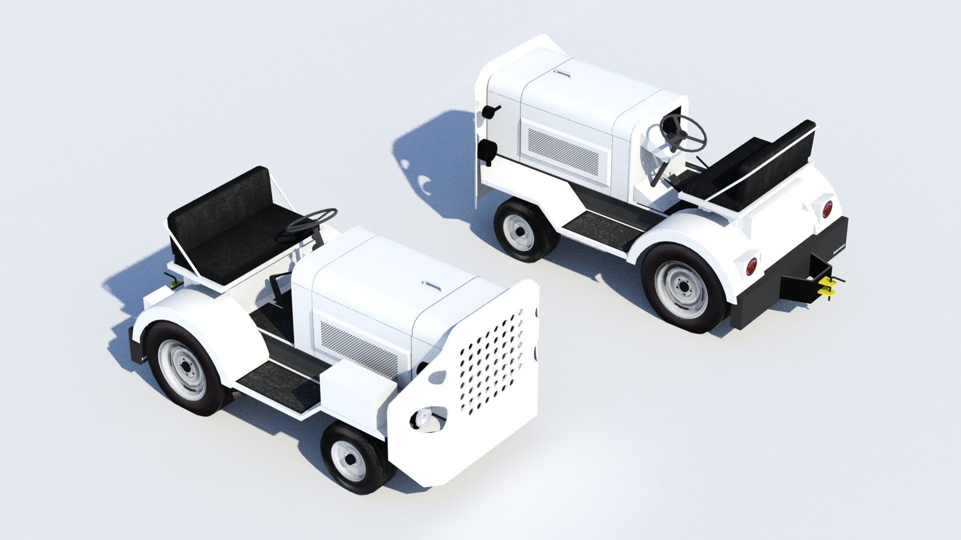 Small TUG MA50 Baggage Tractor Low Poly static Low-poly 3D model_13