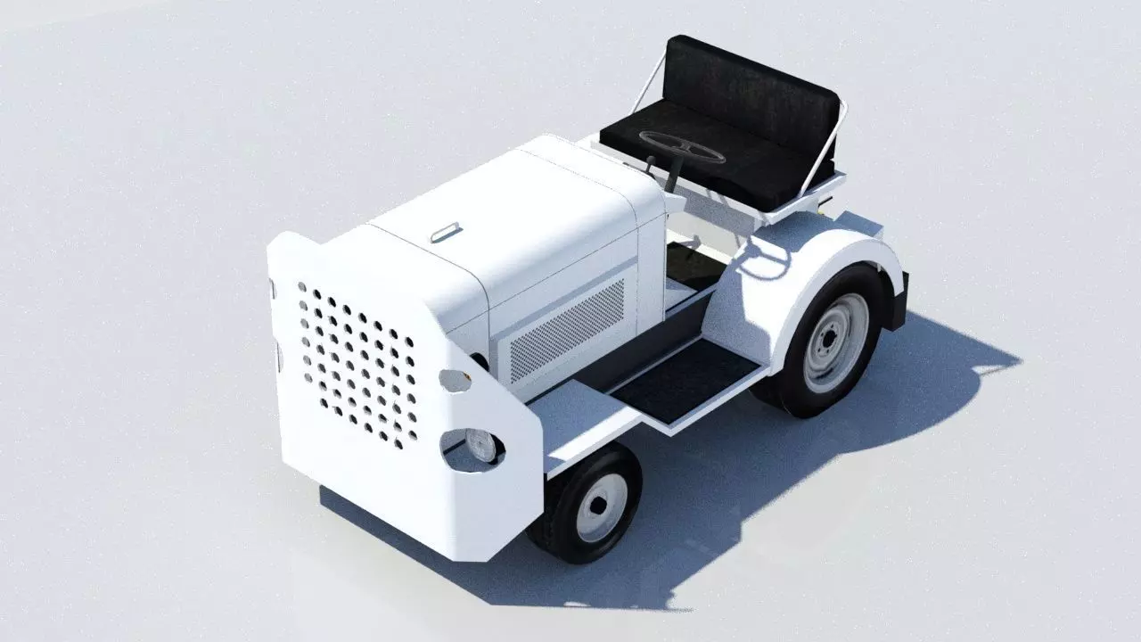 Small TUG MA50 Baggage Tractor Low Poly static Low-poly 3D model_0