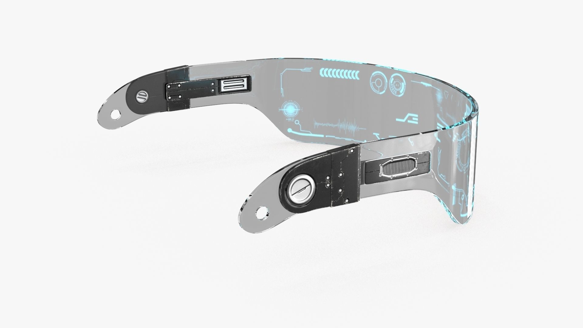 Sci-Fi Glasses Low-poly 3D model_7