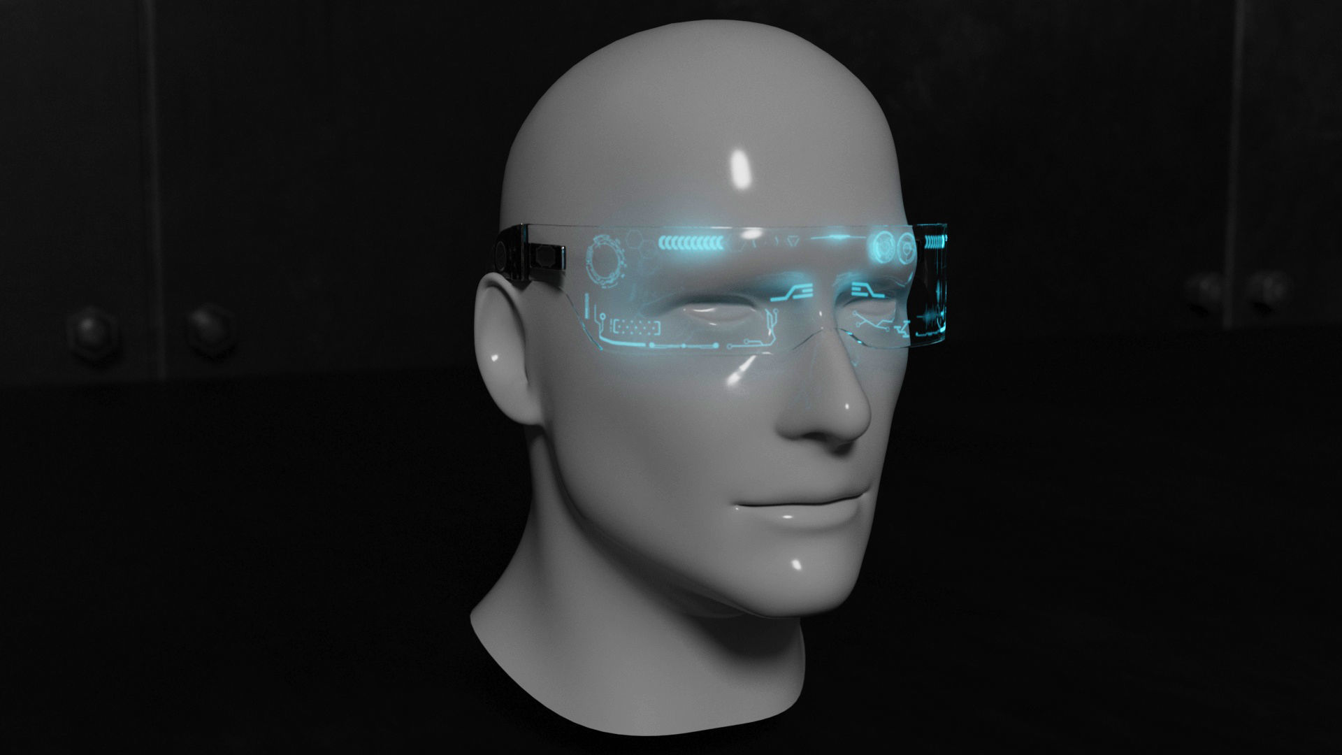 Sci-Fi Glasses Low-poly 3D model_3