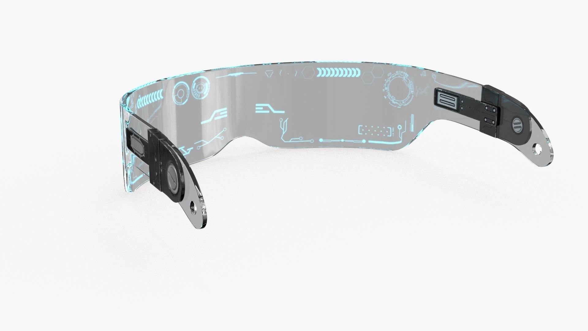 Sci-Fi Glasses Low-poly 3D model_9