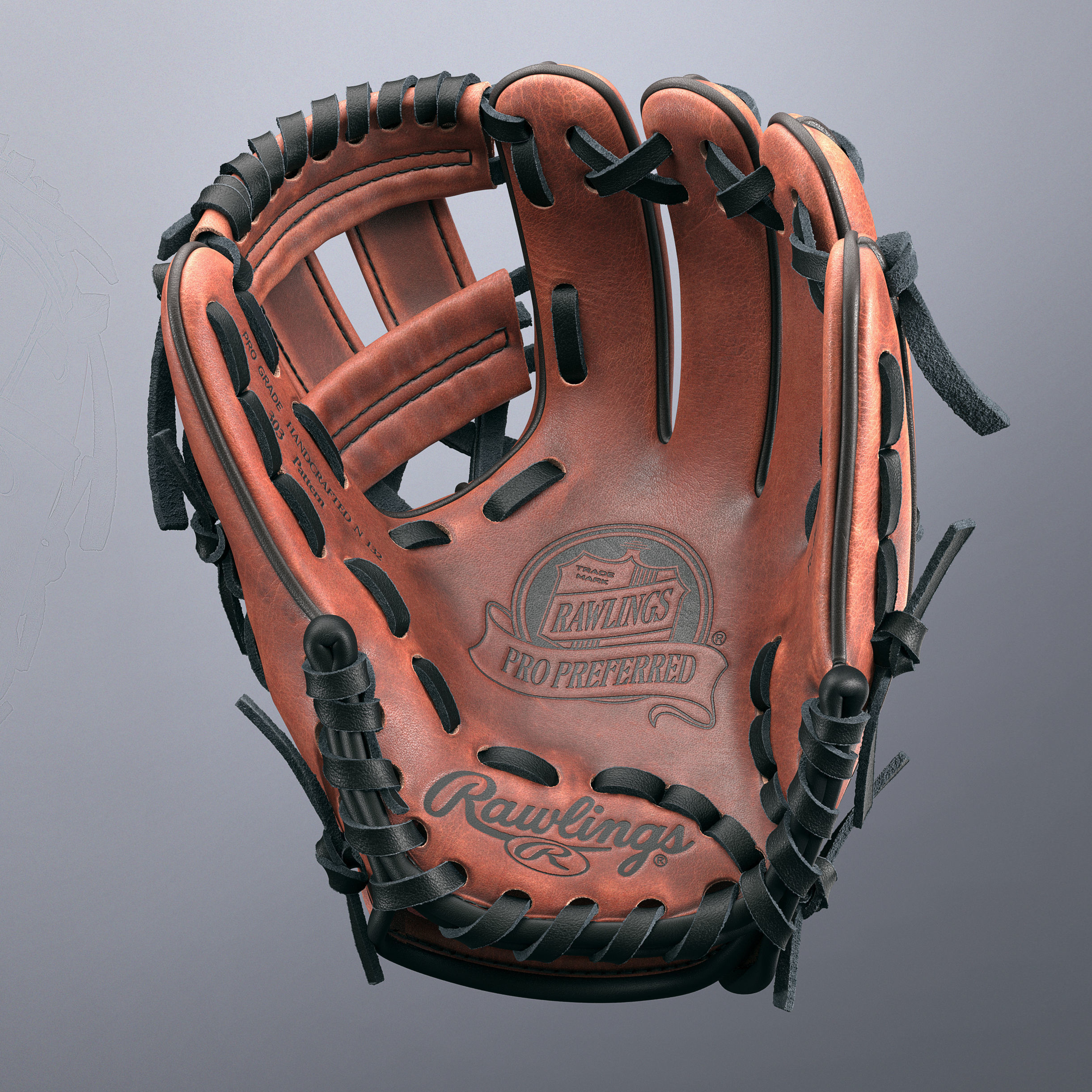 Baseball Glove 3D model_2