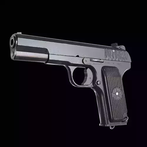 TT 33 Tokarev pistol Low-poly 3D model