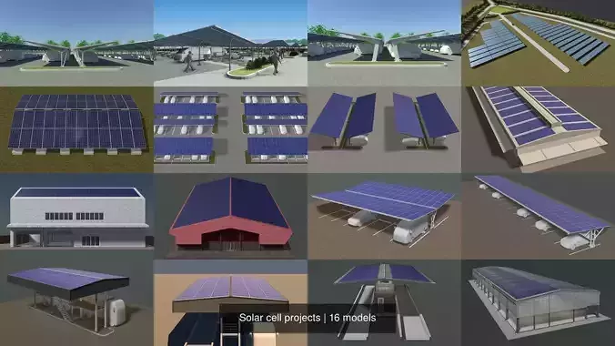 Solar cell projects 3D Model Collection