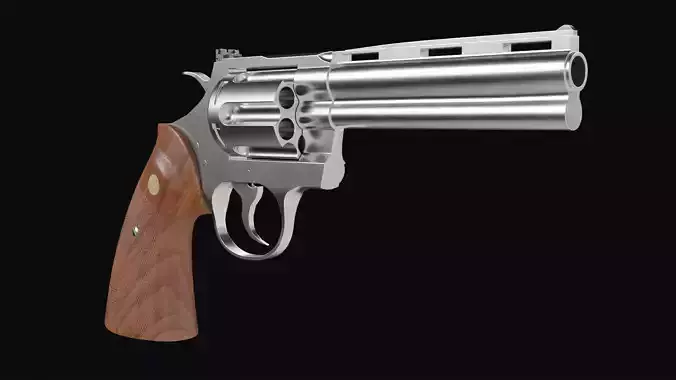 Colt Python Revolver Low-poly 3D model