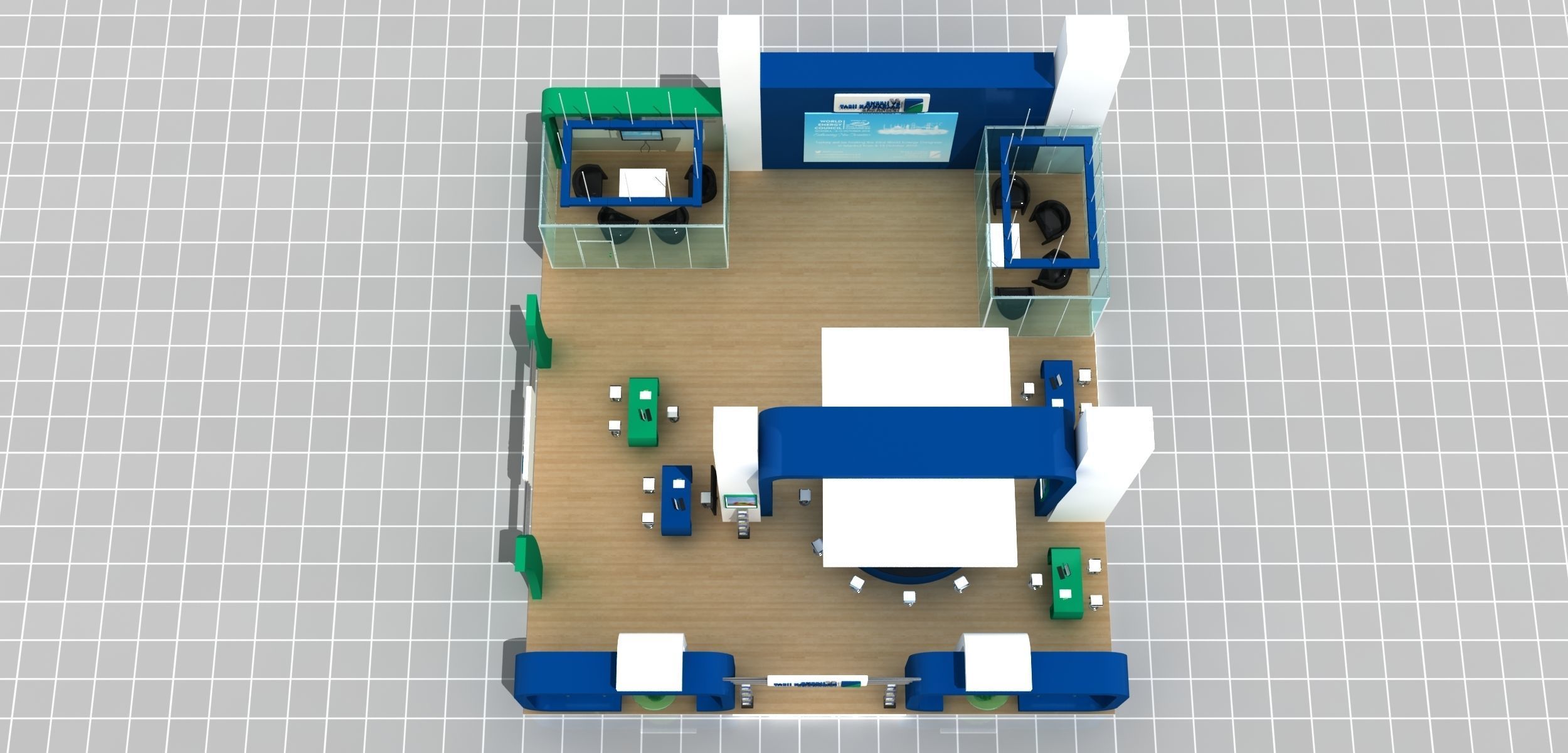 Modern Design Fair Stand 3D model_2